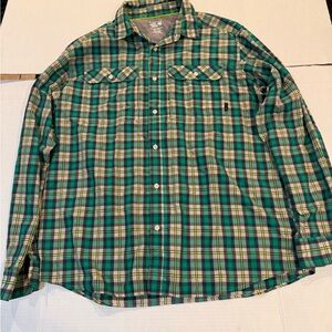 Mountain Hardwear Green Plaid Long-Sleeve Casual Button-Down